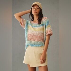 Pilcro By Anthropologie Rainbow Knit Top